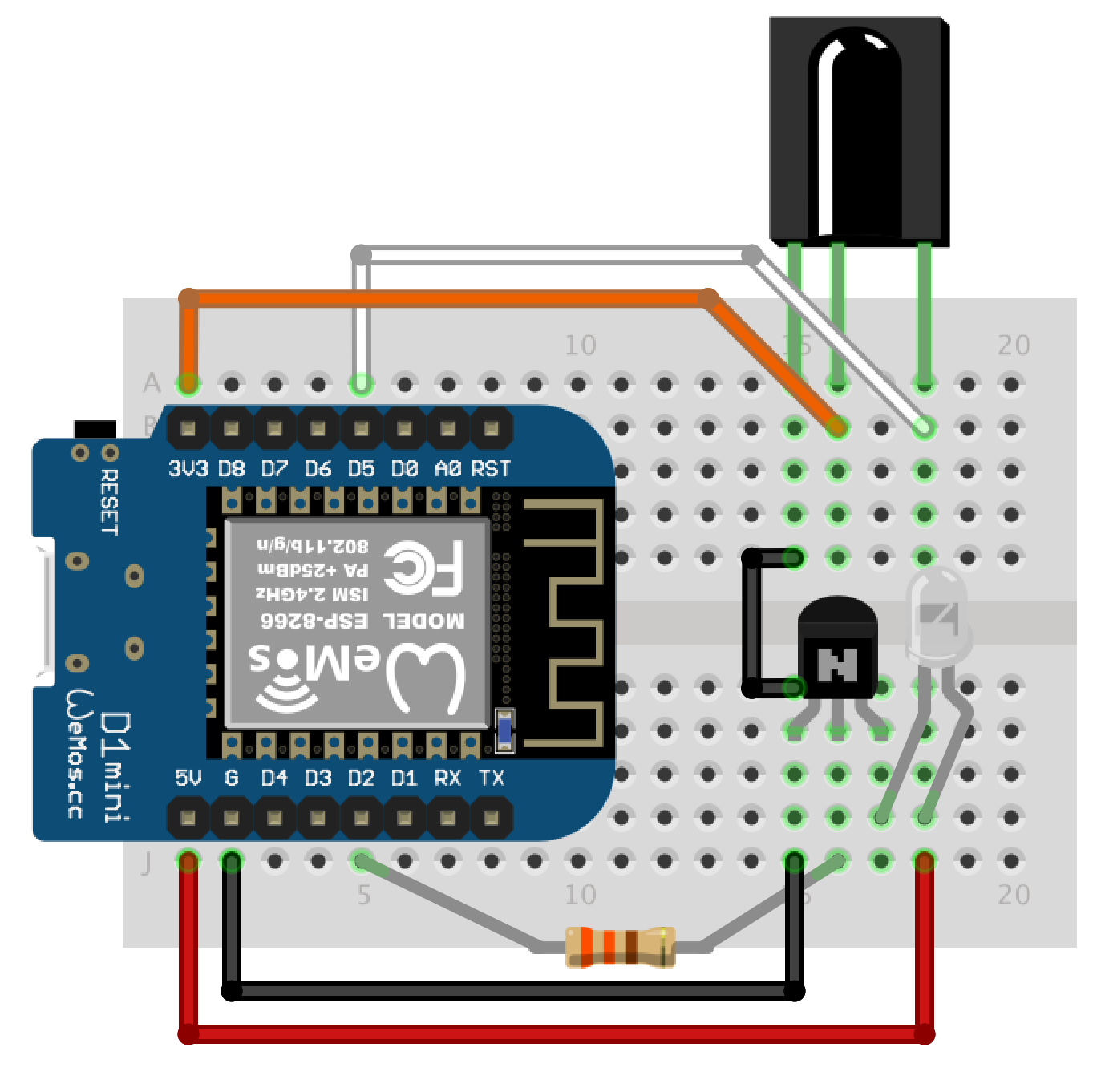 Circuit diagram of IR LED